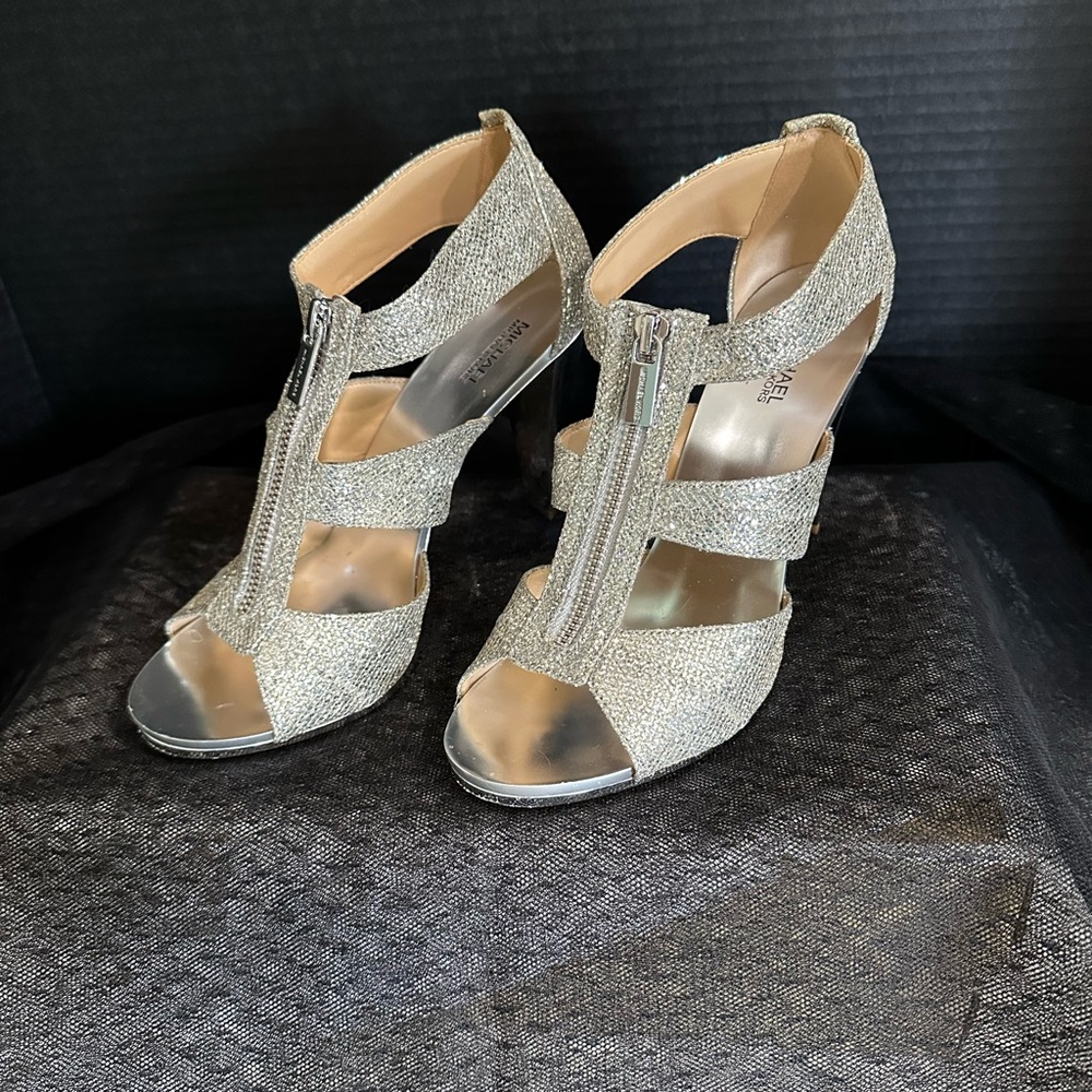 MICHAEL Michael Kors Silver Gladiator Heels